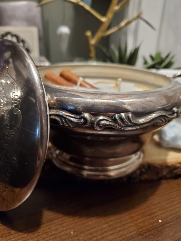 Silver Dish Candle - apple cider - Image 6