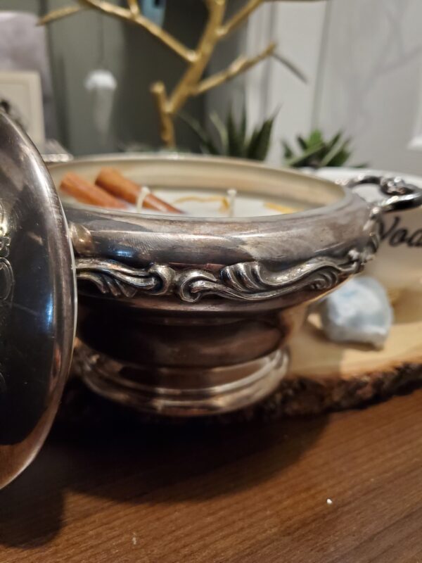 Silver Dish Candle - apple cider - Image 7