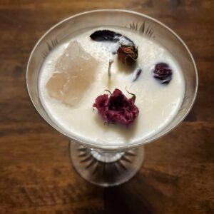 Glass goblet candle -  Vanilla Rose