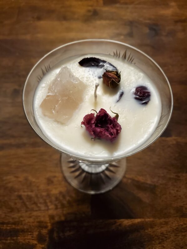 Glass goblet candle -  Vanilla Rose